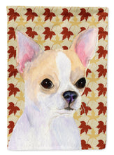 Load image into Gallery viewer, Chihuahua Fall Leaves Portrait Garden Flag – Decorative Outdoor Yard Flag