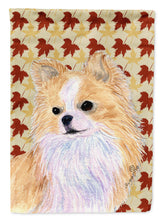 Load image into Gallery viewer, Chihuahua Fall Leaves Portrait Garden Flag – Decorative Outdoor Yard Flag