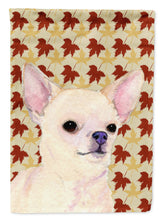 Load image into Gallery viewer, Chihuahua Fall Leaves Portrait Flag Canvas House Size