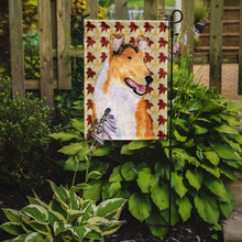 Load image into Gallery viewer, Collie Smooth Fall Leaves Portrait Garden Flag – Decorative Outdoor Yard Flag