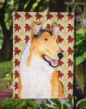 Load image into Gallery viewer, Collie Smooth Fall Leaves Portrait Garden Flag – Decorative Outdoor Yard Flag
