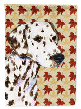 Load image into Gallery viewer, Dalmatian Fall Leaves Portrait Flag Canvas House Size