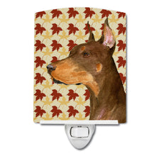 Load image into Gallery viewer, Doberman Fall Leaves Portrait Ceramic Night Light SS4388CNL