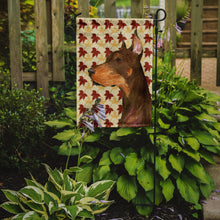 Load image into Gallery viewer, Doberman Fall Leaves Portrait Garden Flag – Decorative Outdoor Yard Flag