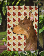 Load image into Gallery viewer, Doberman Fall Leaves Portrait Garden Flag – Decorative Outdoor Yard Flag