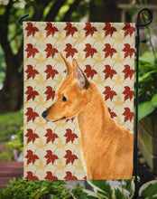 Load image into Gallery viewer, Min Pin Fall Leaves Portrait Garden Flag – Decorative Outdoor Yard Flag