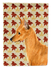Load image into Gallery viewer, Min Pin Fall Leaves Portrait Garden Flag – Decorative Outdoor Yard Flag