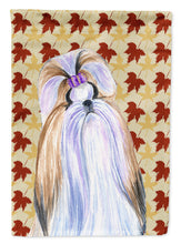 Load image into Gallery viewer, Shih Tzu Fall Leaves Portrait Garden Flag – Decorative Outdoor Yard Flag