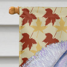 Load image into Gallery viewer, Siberian Husky Fall Leaves Portrait Flag Canvas House Size