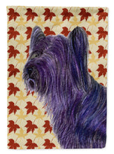 Load image into Gallery viewer, Skye Terrier Fall Leaves Portrait Flag Canvas House Size