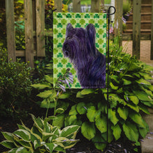 Load image into Gallery viewer, Skye Terrier St. Patrick's Day Shamrock Portrait Garden Flag – Decorative Outdoor Yard Flag