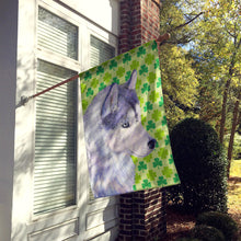 Load image into Gallery viewer, Siberian Husky St. Patrick's Day Shamrock Portrait Flag Canvas House Size