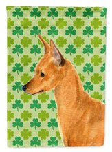 Load image into Gallery viewer, Min Pin St. Patrick's Day Shamrock Portrait Garden Flag – Decorative Outdoor Yard Flag