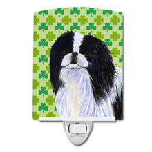 Load image into Gallery viewer, Japanese Chin St. Patrick's Day Shamrock Portrait Ceramic Night Light SS4398CNL