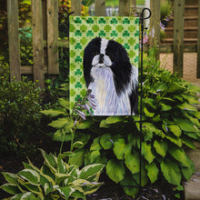 Load image into Gallery viewer, Japanese Chin St. Patrick's Day Shamrock Portrait Garden Flag – Decorative Outdoor Yard Flag