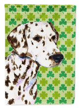 Load image into Gallery viewer, Dalmatian St. Patrick's Day Shamrock Portrait Flag Canvas House Size