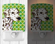 Load image into Gallery viewer, Dalmatian St. Patrick's Day Shamrock Portrait Ceramic Night Light SS4400CNL