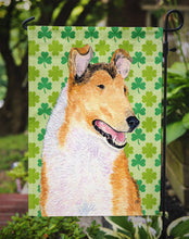 Load image into Gallery viewer, Collie Smooth St. Patrick's Day Shamrock Portrait Garden Flag – Decorative Outdoor Yard Flag