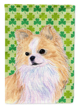 Load image into Gallery viewer, Chihuahua St. Patrick's Day Shamrock Portrait Flag Canvas House Size