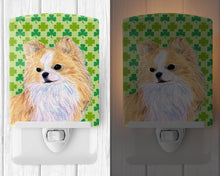 Load image into Gallery viewer, Chihuahua St. Patrick's Day Shamrock Portrait Ceramic Night Light SS4404CNL