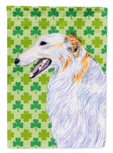 Load image into Gallery viewer, Borzoi St. Patrick's Day Shamrock Portrait Flag Canvas House Size