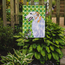 Load image into Gallery viewer, Borzoi St. Patrick's Day Shamrock Portrait Garden Flag - Outdoor Decorative Yard Flag
