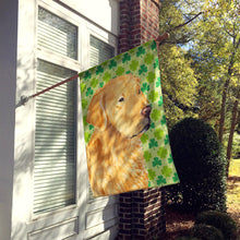 Load image into Gallery viewer, Golden Retriever St. Patrick's Day Shamrock Portrait Flag Canvas House Size