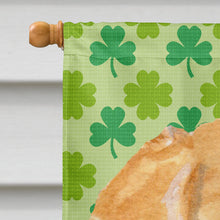 Load image into Gallery viewer, Golden Retriever St. Patrick's Day Shamrock Portrait Flag Canvas House Size