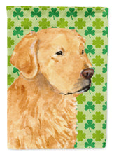 Load image into Gallery viewer, Golden Retriever St. Patrick's Day Shamrock Portrait Flag Canvas House Size