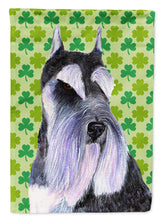 Load image into Gallery viewer, Schnauzer St. Patrick's Day Shamrock Portrait Flag Canvas House Size