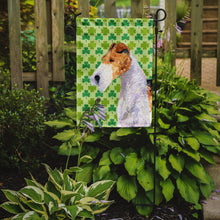 Load image into Gallery viewer, Fox Terrier St. Patrick's Day Shamrock Portrait Garden Flag – Decorative Outdoor Yard Flag