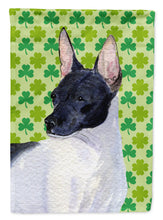 Load image into Gallery viewer, Rat Terrier St. Patrick's Day Shamrock Portrait Flag Canvas House Size
