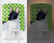 Load image into Gallery viewer, Rat Terrier St. Patrick's Day Shamrock Portrait Ceramic Night Light SS4411CNL