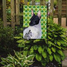 Load image into Gallery viewer, Rat Terrier St. Patrick's Day Shamrock Portrait Garden Flag – Decorative Outdoor Yard Flag