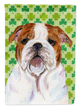 Load image into Gallery viewer, Bulldog English St. Patrick's Day Shamrock Flag Canvas House Size
