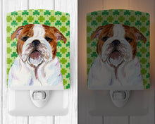Load image into Gallery viewer, Bulldog English St. Patrick's Day Shamrock Portrait Ceramic Night Light SS4415CNL