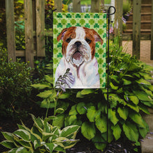 Load image into Gallery viewer, Bulldog English St. Patrick's Day Shamrock Portrait Garden Flag – Decorative Outdoor Yard Flag