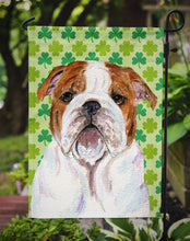 Load image into Gallery viewer, Bulldog English St. Patrick's Day Shamrock Portrait Garden Flag – Decorative Outdoor Yard Flag