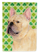 Load image into Gallery viewer, French Bulldog St. Patrick's Day Shamrock Portrait Garden Flag – Decorative Outdoor Yard Flag