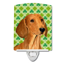 Load image into Gallery viewer, Dachshund St. Patrick's Day Shamrock Portrait Ceramic Night Light SS4418CNL