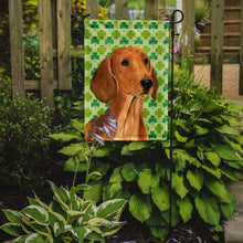 Load image into Gallery viewer, Dachshund St. Patrick's Day Shamrock Portrait Garden Flag – Decorative Outdoor Yard Flag