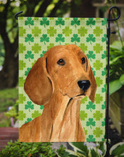 Load image into Gallery viewer, Dachshund St. Patrick's Day Shamrock Portrait Garden Flag – Decorative Outdoor Yard Flag