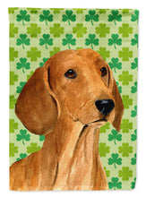 Load image into Gallery viewer, Dachshund St. Patrick's Day Shamrock Portrait Garden Flag – Decorative Outdoor Yard Flag