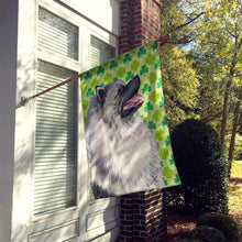 Load image into Gallery viewer, Keeshond St. Patrick's Day Shamrock Portrait Flag Canvas House Size