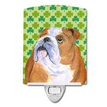 Load image into Gallery viewer, Bulldog English St. Patrick's Day Shamrock Portrait Ceramic Night Light SS4422CNL