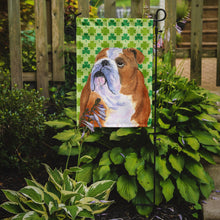 Load image into Gallery viewer, Bulldog English St. Patrick's Day Shamrock Portrait Garden Flag – Decorative Outdoor Yard Flag