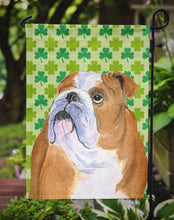 Load image into Gallery viewer, Bulldog English St. Patrick's Day Shamrock Portrait Garden Flag – Decorative Outdoor Yard Flag