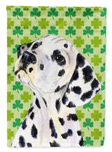 Load image into Gallery viewer, Dalmatian St. Patrick's Day Shamrock Portrait Garden Flag – Decorative Outdoor Yard Flag