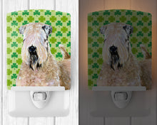 Load image into Gallery viewer, Wheaten Terrier Soft Coated St. Patrick's Day Shamrock Ceramic Night Light SS4424CNL