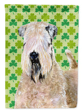 Load image into Gallery viewer, Wheaten Terrier Soft Coated St. Patrick's Day Shamrock Garden Flag – Decorative Outdoor Yard Flag